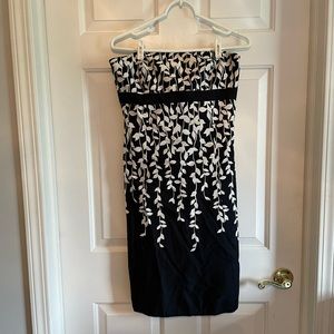 Black and White Strapless Dress